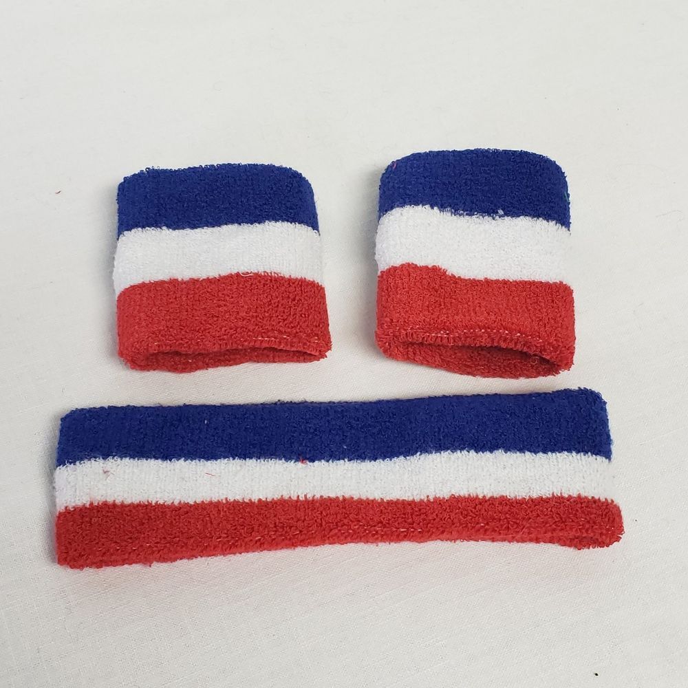 SWEATBAND SETS Wristbands headband WorkOut Sport Wrist Fitness USA Globetrotters